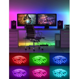 lomota Smart LED Strip 5 m, RGBWW LED Strip, WLAN LED Strip Lighting with Timer, Sync with Music, DIY Strip Works with Alexa, Google, for Home, Party, Christmas