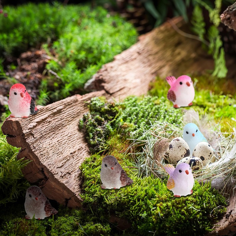 VORCOOL Bird Miniature Mini Figurine Set of 8 Birds Objects,