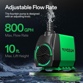 VIVOSUN VIVOSUN Water Pump Hydroponics Pond Fountain Aquariums Submersible Fish Tank