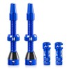 HZJD 2 x Presta Tubeless Valves, Blue, Tubeless Stem, Integrated