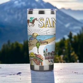 Pininerr City Tumbler for City Lover,20oz Double Wall Vacuum Insulated Stainless Steel Coffee Cups (San diego)