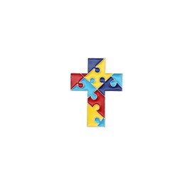 LPYO Autism Awareness Lapel Pin for Women Enamel Multi Color Autism Puzzle Piece Brooches Pins Pins Autism Awareness Accessories for Clothing, Shirts and Jackets (cross)