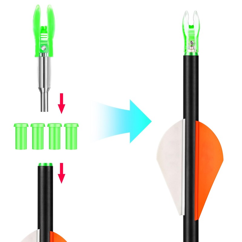 6PCS X Lighted Nocks for Arrows with .204 .233 .244