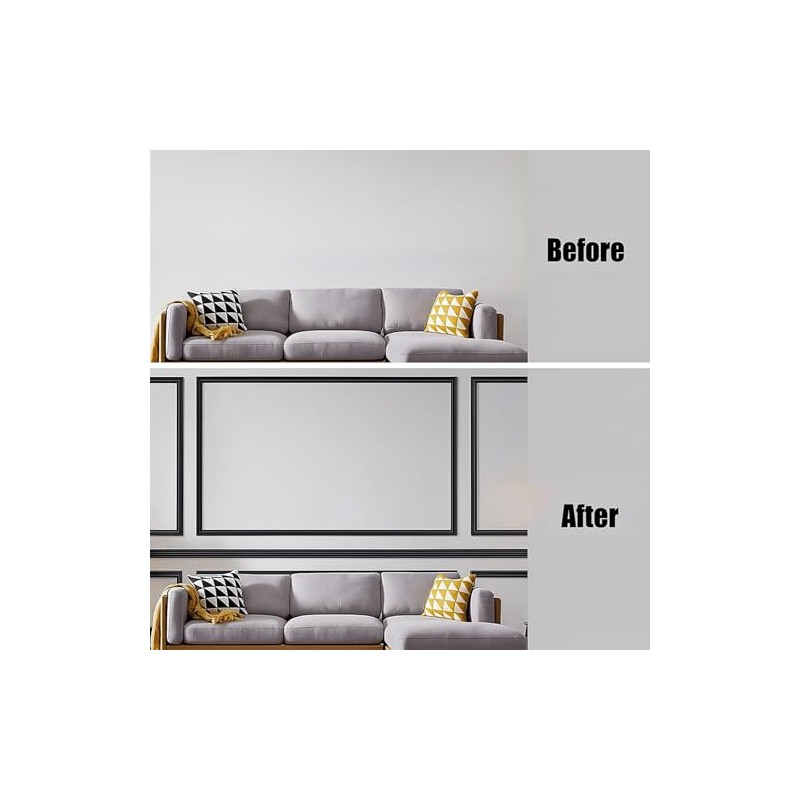 Matte Black Flexible TPE Peel and Stick Wall Trim, 20FT
