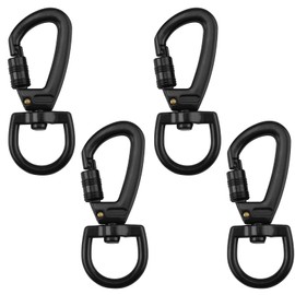 Dog Lead Hook, 4Pcs Dog Lead Clips Swivel Clips Swivel Snap Carabiner 360° Rotatable Spinner Heavy Duty Metal Clip D Shaped Dogs Clip Hardware Carabiner Snap Hook for Rock Climbing Dogs Leash