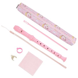 Haecsfl Recorder Instrument for Beginner Kids Adults,8-Hole Soprano Descant Recorder Music Flute with Cleaning Rod & Case Bag For School Student Home Entertainment(2-Pink Unicorn2)