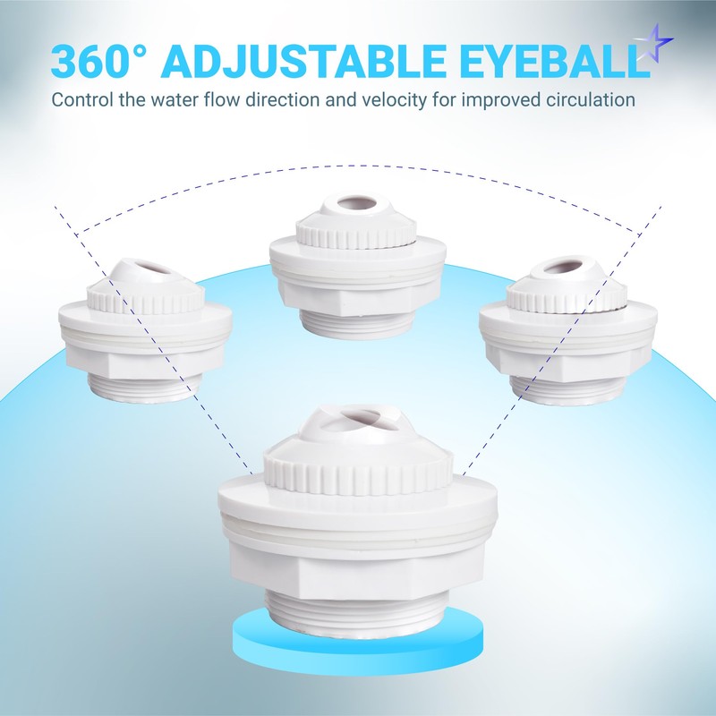 BlueStars Upgraded Pool Jet Nozzles SP1419D Directional Flow Hydrostream Return