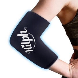 Hilph Elbow Ice Pack for Tendonitis, Wearable Cold Compression Sleeve for Tennis Elbow & Golfers Arm Ice Pack Wrap for Sport Injuries, Ice Gel Wrap for Knee Calf Elbow - S