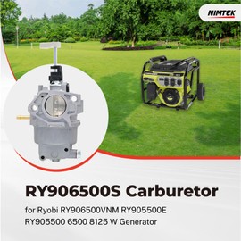 NIMTEK RY906500S Carburetor Kits for Ryobi RY906500VNM RY905500E RY905500 6500 8125 W Generator