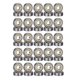 Pack of 50 608zz Ball Bearings, Metal Double Shielded Miniature Deep Groove Ball Bearings, for Skateboards, Scooters, Inline Skates, 8 mm x 22 mm x 7 mm
