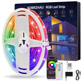 AOBRZHAU LED Strip Lights, 200 ft, Music Sync, Smart RGB, Color Changing, App and IR Remote Control, for Christmas, Parties, Home Decor