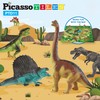 PicassoTiles Dinosaur Play Mat Toys 32pc Dino Playset STEM Activity