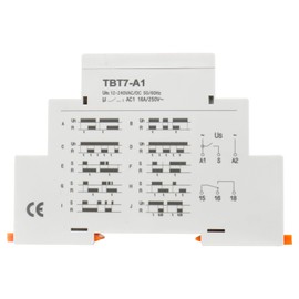Baomain Multi-Function Time Relay, 16A SPDT 10-Functions, DIN Rail Mounting Timer Relay TBT7-A1 (1-SPDT, 12-240VAC/DC)