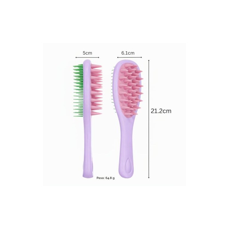Cepillo de silicona para lavar el cabello, cepillo 2 en