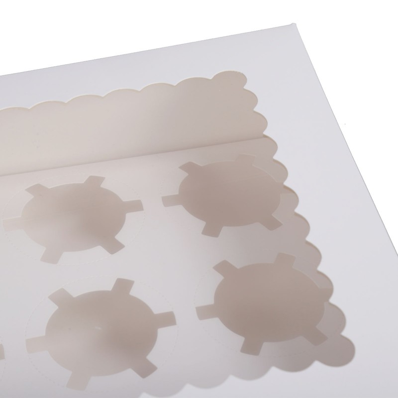 6PCS Set Cupcake Container 12 Holes Cardbord Bakery Pastry Carrier