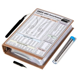 Interstellar Electronics SMD 0805 Resistors, Capacitors, Transistors and Electronic Components Assortment Kit SMT Book - 5435 pcs