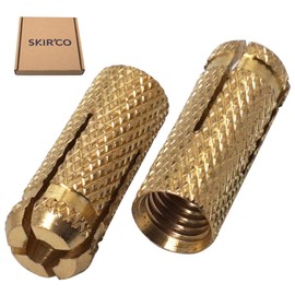 SKIR'CO (Pack of 30) Brass Drop in Anchor M10 x 32 mm Bolt Sleeve Expansion Wall Dowel Masonry Concrete Anchor