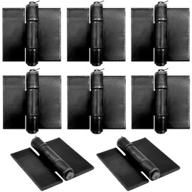 8 Pack Heavy Duty Hinges - Weld on Hinges - Solid Steel Iron Hinges - Thickness 5 mm Metal Butterfly Hinges for Gates & Doors