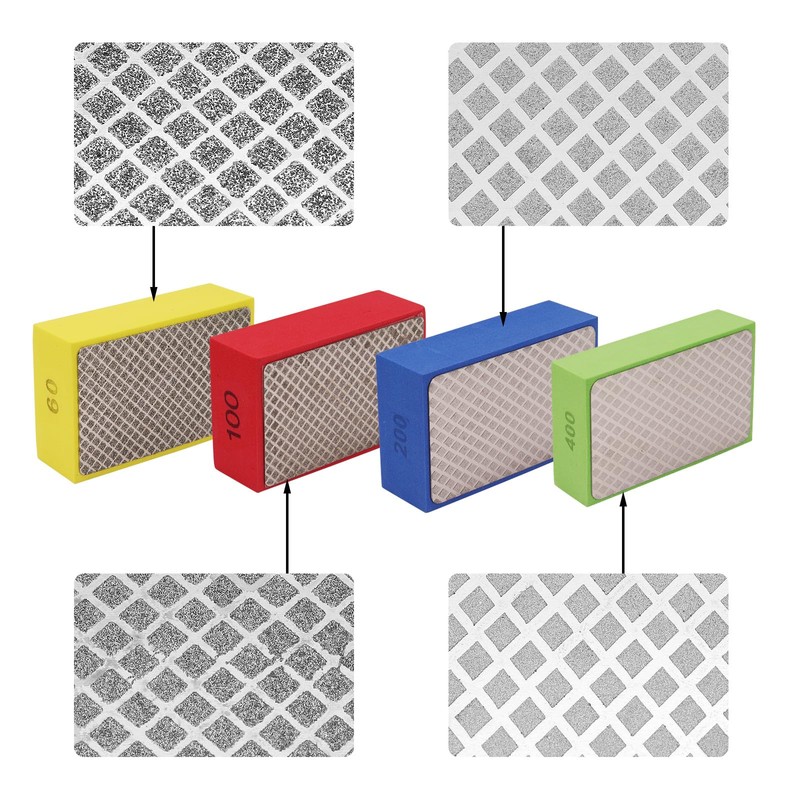 DingGreat 4Pcs Diamond Hand Polishing Pads - Grit Diamond Sanding