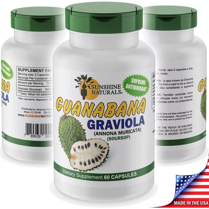Naturals Graviola Supplement Naturale De Guanabana Pura Para Ayudar A