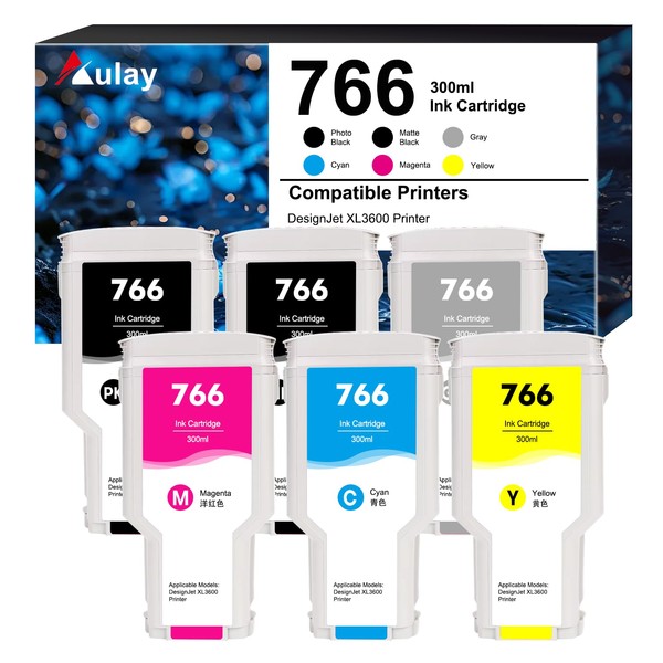 Aulay 766 Ink Cartridge for DesignJet XL 3600 Series Printer