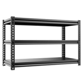 cynnda 3-Tier 48”D X 17.7”W X 40”H Garage Shelving Heavy Duty 1800LBS Shop Shelves Heavy Duty Adjustable Unit Rack Metal Rack (Black)