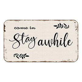 BXFAHZJ Minimalist Come in Stay Awhile Farmhouse Door Mat 17x30 Inch Indoor Outdoor Entrance Doormat Decor for Home Farmhouse,Guest Room Decor