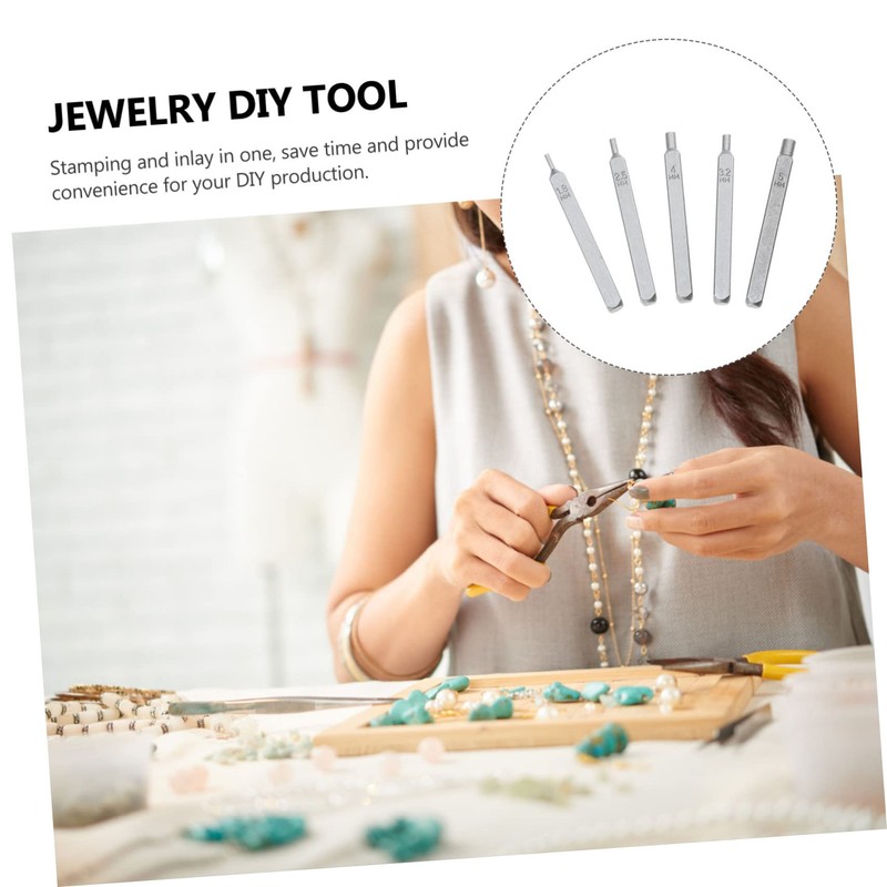 KONTONTY 5pcs Jewelry Stamping Tool Punch Stamps for Jewelry and