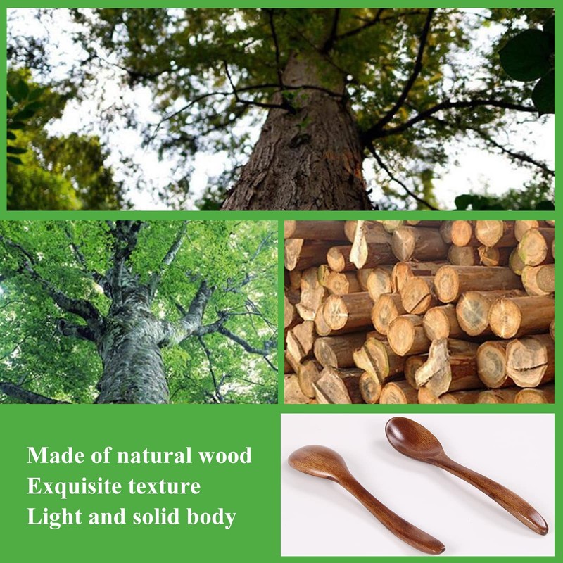 Environmentally-friendly tableware, soup spoons, coffee / tea / honey natural