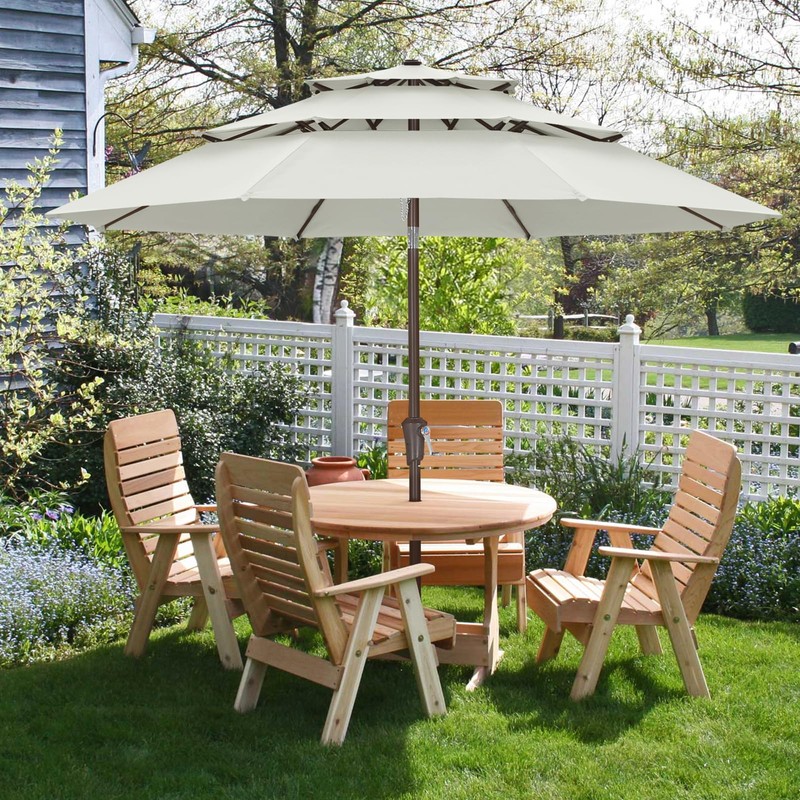 ABCCANOPY 10Ft 3 Tiers Market Umbrella, Outdoor Table Umbrella for