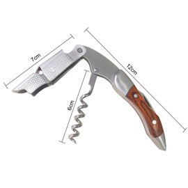 BVEKWVIW Stainless Steel Professional Corkscrew for Bartenders, Bar Restaurant Waiters, Sommelier, Bottle Opener, 3-in-1 Wine Key Tool With Foil Cutter & Dual Hinge Fulcrum (Rosewood)