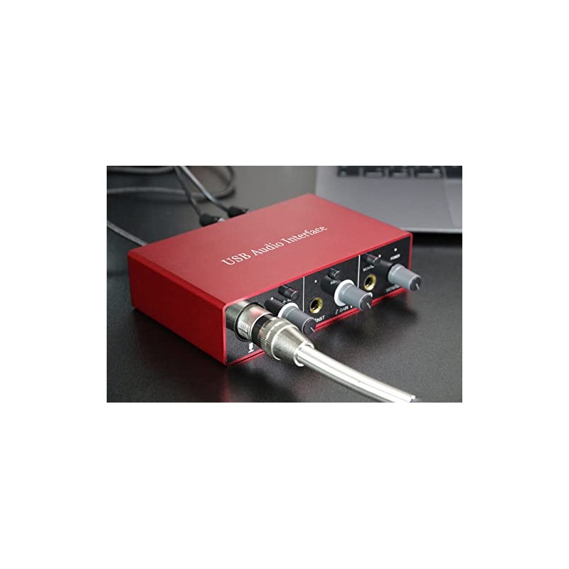 Interfaz de audio USB con preamplificador de micrófono, grabadora mezcladora
