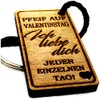 Lieblingsmensch Wooden Keyring with Whistle on Valentine's Day, walnut