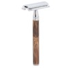 Double Edge Safety Razor Men Travel Portable Zinc Alloy Bamboo