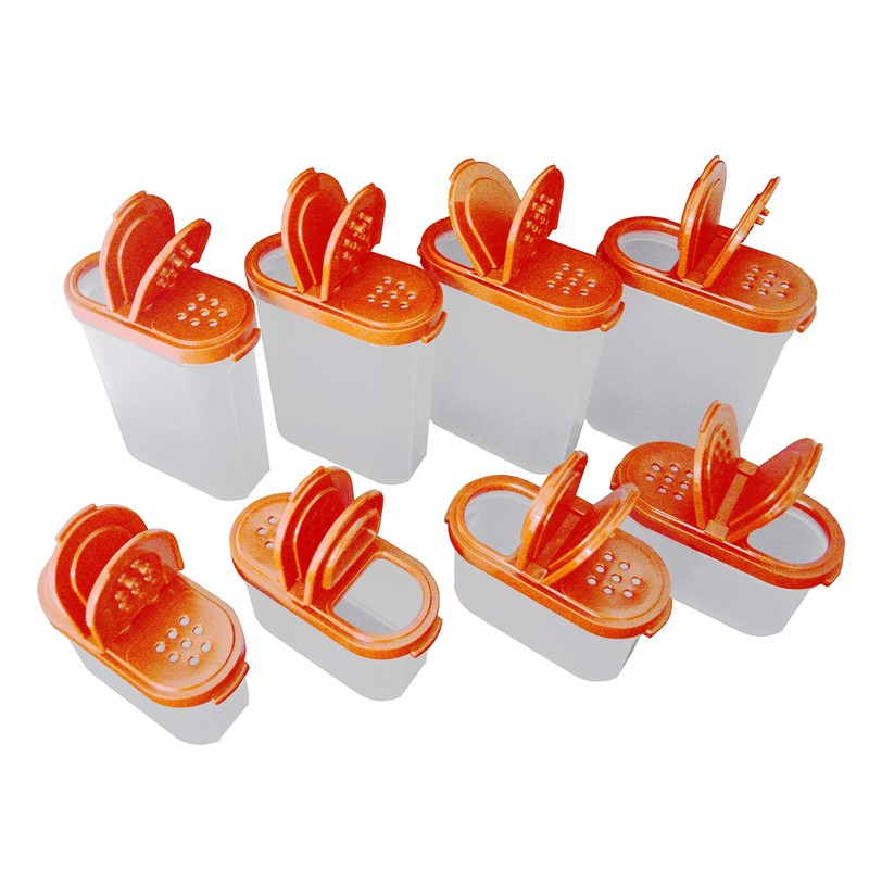 Tupperware Modular Mate Spice Shaker Set (8) red