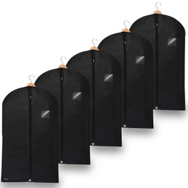 Bruce.® 5 x Premium Garment Bags, 100 x 60 cm, Optimised Material Thickness of 120 GSM, High-Quality Garment Cover for Suit and Dress, Breathable Suit Bag for Travel