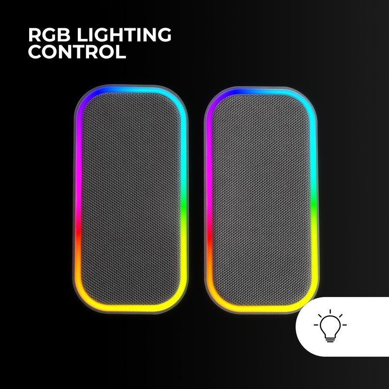 Mars Gaming MS-OM, 20W Gaming Speaker, Dynamic RGB Lighting, Bluetooth