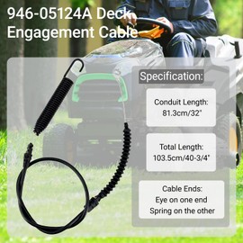 946-04173E Deck Engagement Cable for Troy Bilt Pony Craftsman MTD Bolens Riding Lawn Mower Tractor Yard Machine Lawnmower Replacement Parts 746-04173E 746-04173B 746-04173C 946-04173 946-04173B