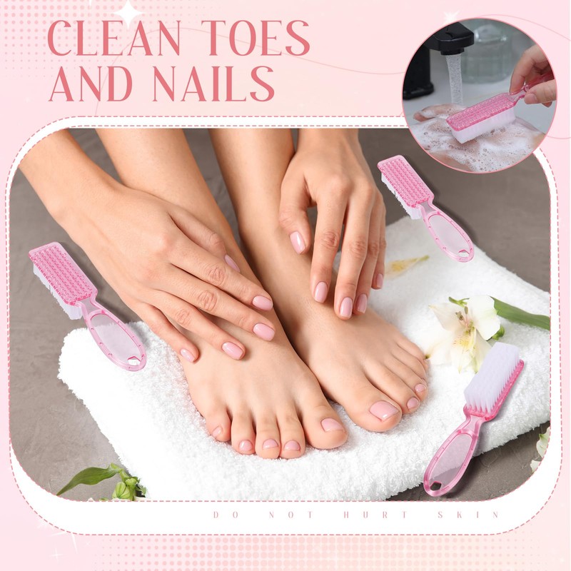 Patelai 30 Pcs Nail Scrubber Brushes Bulk Handle Grip Manicure