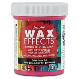 DecoArt Wax Effects Acrylic Paint - Quinacridone Red, 4 oz Jar
