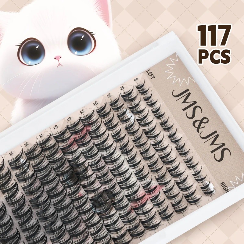 Jms&jms Kit De Cat Eye Pestañas,8-18mm,extensión De Pestañas