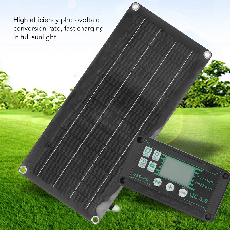 30W Solar Panel Kit Waterproof Polysilicon Multiple Interface Solar Panel