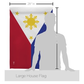 Americana Home & Garden HS140187-BO Philippines World Nationality Decorative Vertical, House Flag Set 28"x 40" w/Flagpole, Multi-Color