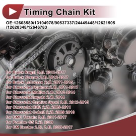 HEROFFIX 1 Set Engine Timing Chain Kit for Chevy Equinox Malibu Captiva Sport HHR for Buick Lacrosse Regal for GMC Terrain for Pontiac G5 2.2L 2009 2.4L No.12608580/13104978/90537337