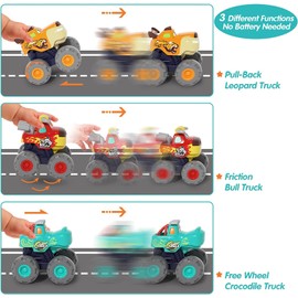 SunnyPal Toys for 1 Year Old Boys - 3 Pack Car Toys for 2 Year Old Boy, Monster Truck Toys for 1 Year Old Boy Toys Toddler 1st Birthday Gifts for Boy