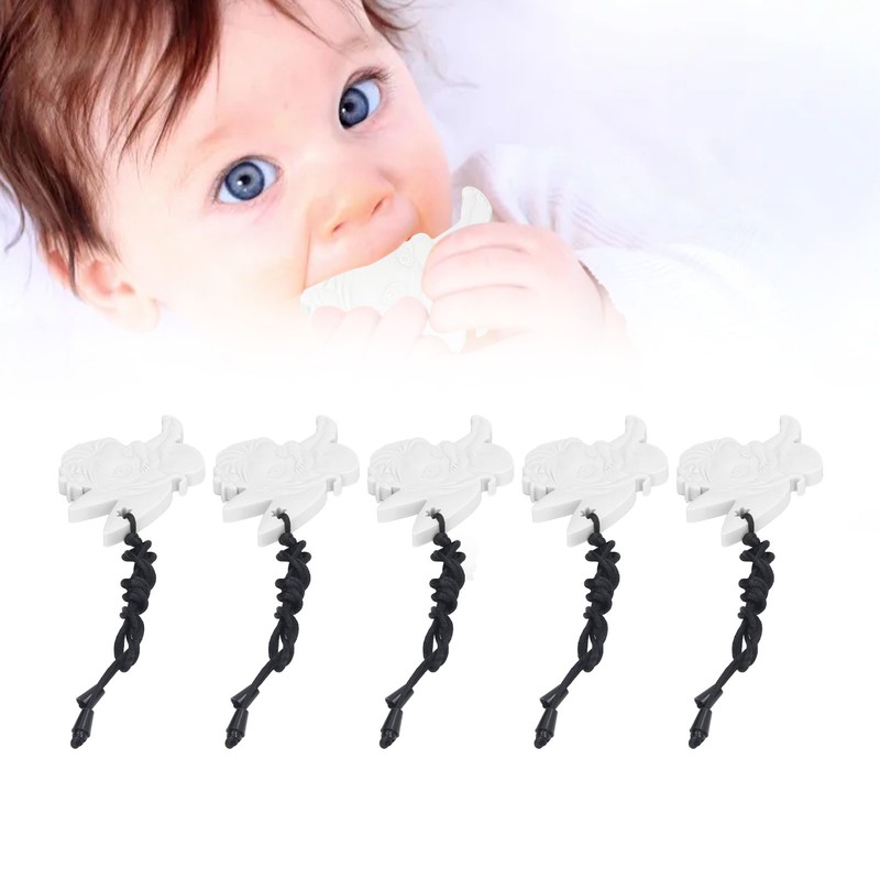 5Pcs Chew Necklace Food Grade Silicone Chewing Pendant for Toddlers
