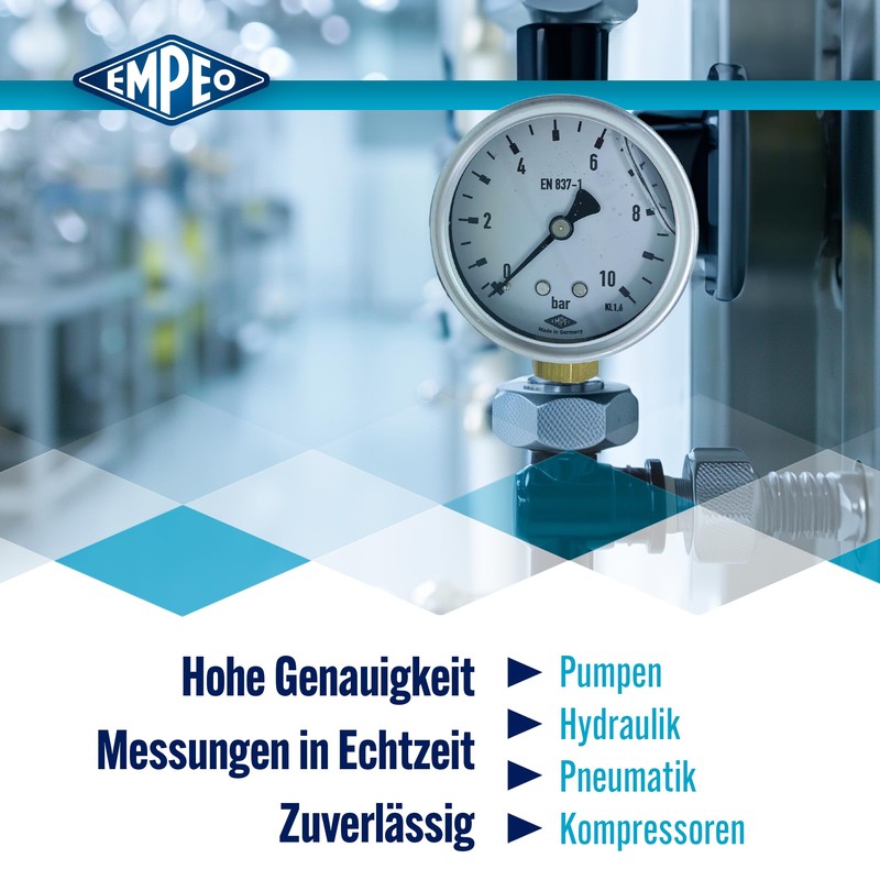 'Pressure Gauge Ng100 16BAR), G1/2 Below – Glycerine Filled