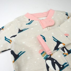 HonestBaby 1-Piece Sleep & Play Footed Holiday Pajamas Baby Boys, Girls, Unisex, Penguin Dash, 6-9 Months