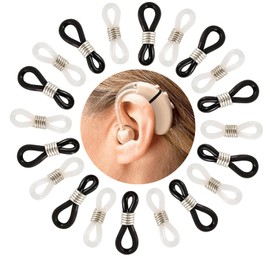 Hearing Aids Glasses Connectors Attachment, Hearing Aids Holder, Hearing Aid Lanyards, Hearing Aid Retainers, Anti Slip Connectors Between Hearing Aids and Glasses - 20pcs
