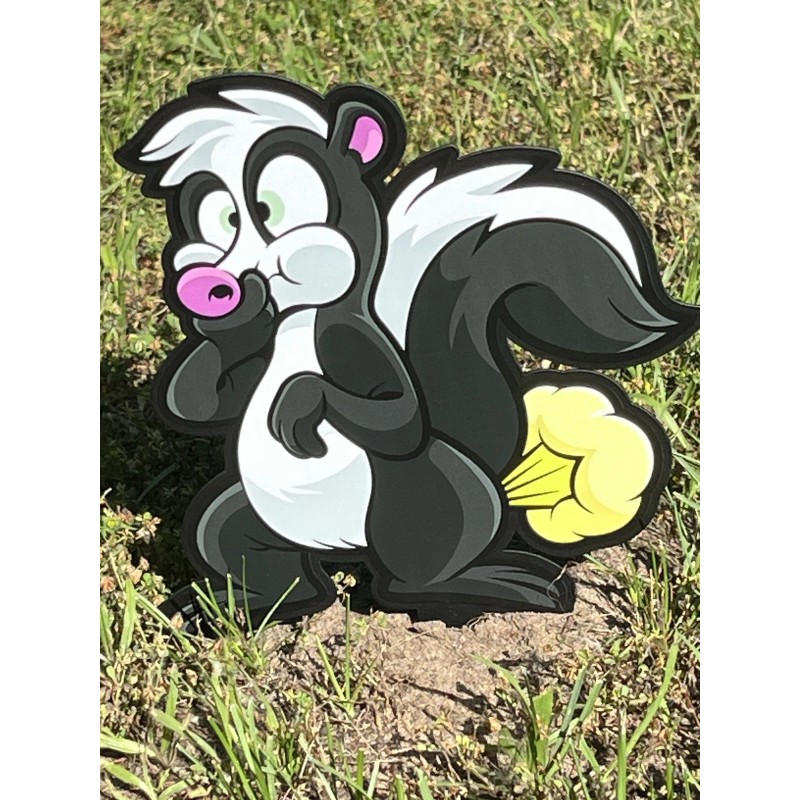 Happy Cow Metal Yard Stake/Skunk Holding It’s Nose/Stinker/S